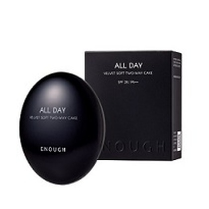 Пудра для лица + запасной блок ENOUGH All Day Velvet Soft Two-Way Cake SPF 28 PA++  [12g(+12g)]