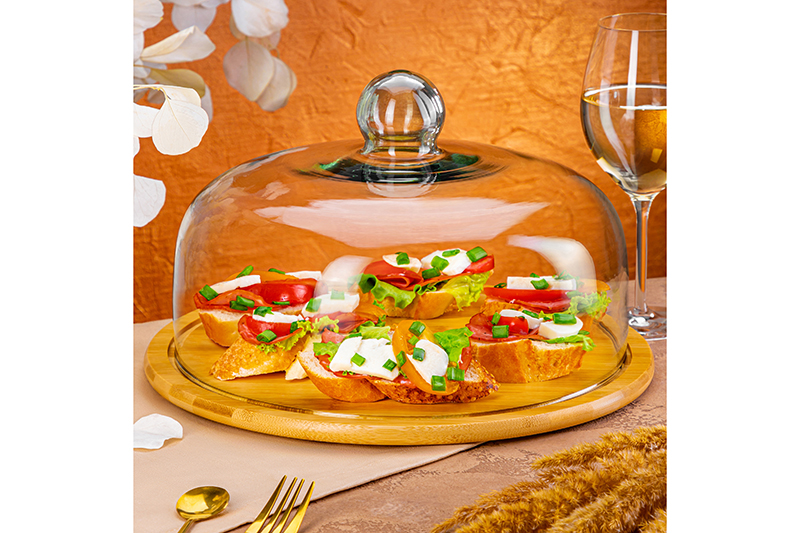 Блюдо сервировочное 31,5*31,5*19,5 см + стеклянная крышка