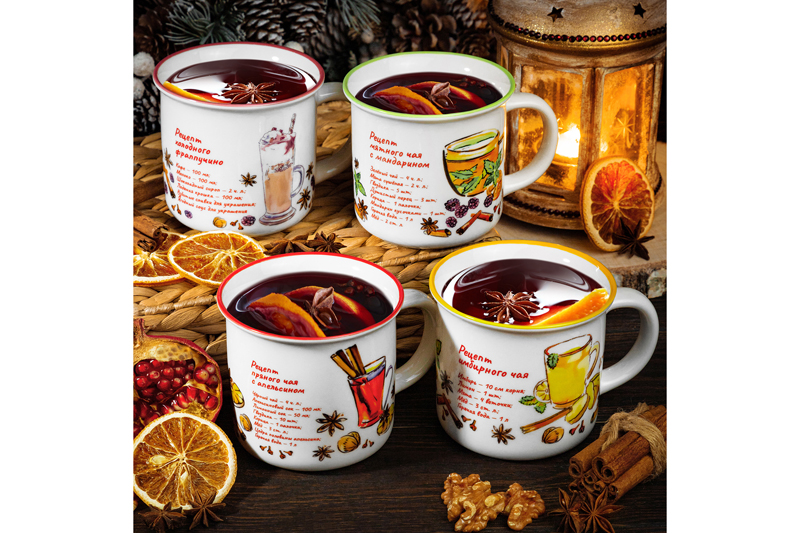 Набор 4 кружек 400 мл 13*9,5*8,8 см