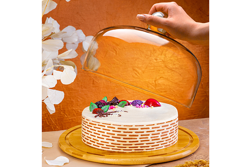 Блюдо сервировочное 31,5*31,5*19,5 см + стеклянная крышка