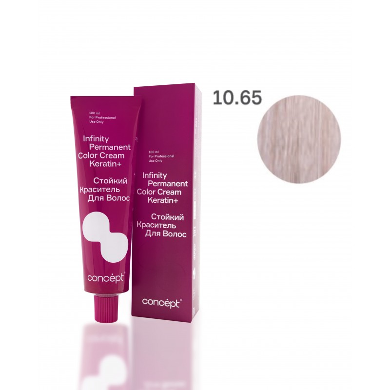10.65 Очень светлый блондин фиолетово-красный Infinity, 100 мл