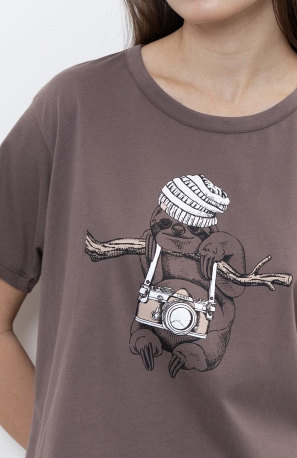 Ст.цена 800р ФУТБОЛКА ЖЕНСКАЯ арт. 5501W-20247.3H-137.1281 Шоколадный|170-