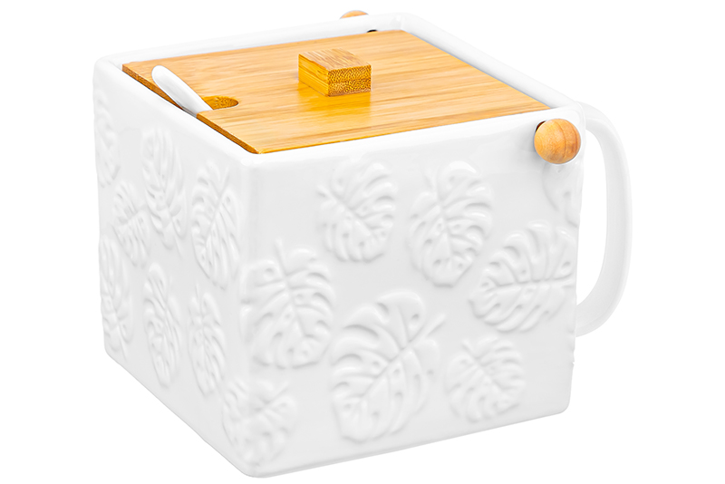 Банка д/сыпучих продуктов с бамбуковой крышкой 1000 мл 16,5*15*12 см