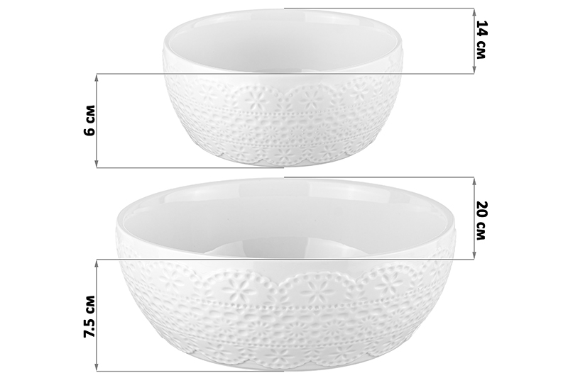 БЫЛО 1097 руб! Набор 2 салатников 14*14*6 см 600 мл и 20*20*7,5 см 1,5 л