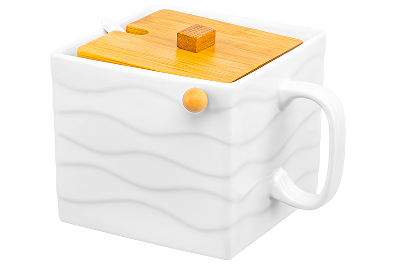 Банка д/сыпучих продуктов с бамбуковой крышкой 1000 мл 16,5*15*12 см