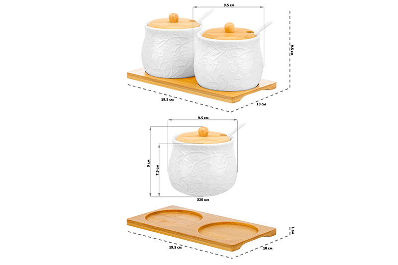 Набор 2 банок д/хранения 320 мл 19,5*10*9,5 см