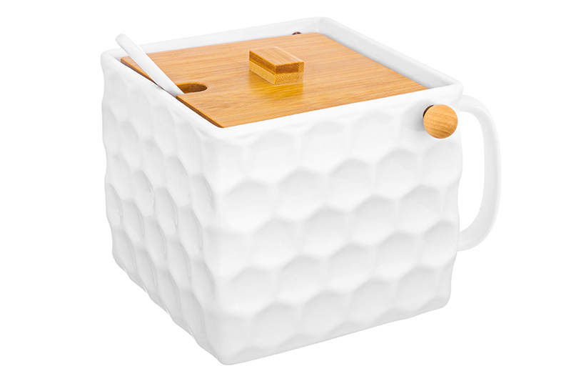 Банка д/сыпучих продуктов с бамбуковой крышкой 1000 мл 16,5*15*12 см