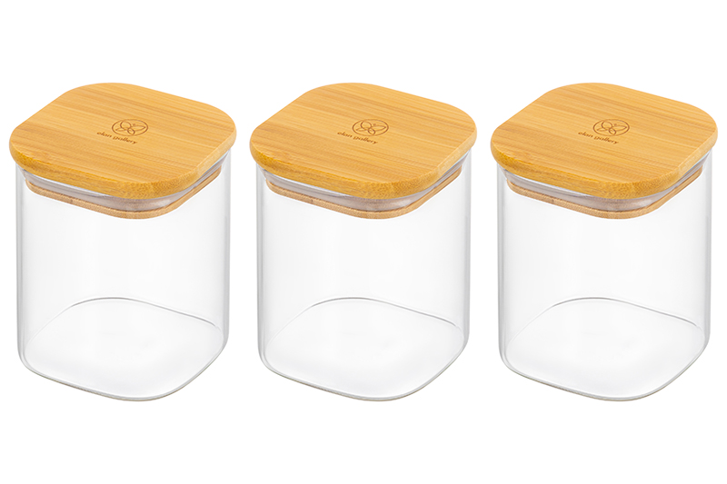 Набор 3 банок д/хранения 450 мл 8*8*11 см