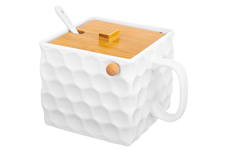 Банка д/сыпучих продуктов с бамбуковой крышкой 1000 мл 16,5*15*12 см