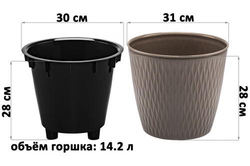 Кашпо 14,2 л 31*31*28 см 