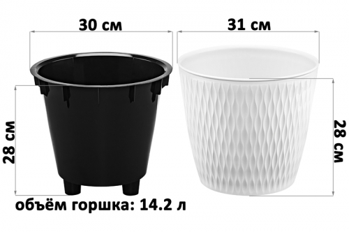 Кашпо 14,2 л 31*31*28 см 