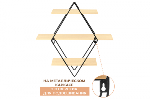 Полка подвесная 3-х ярусная 57*19*48,5 см 