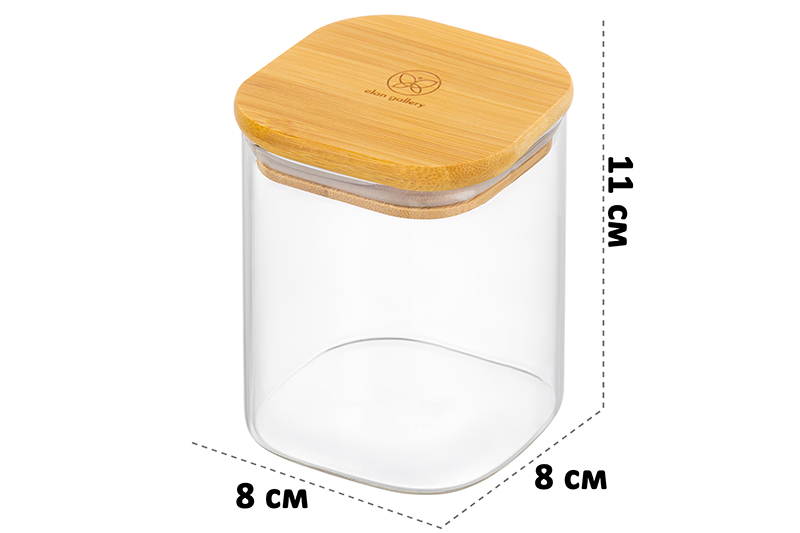 Набор 3 банок д/хранения 450 мл 8*8*11 см