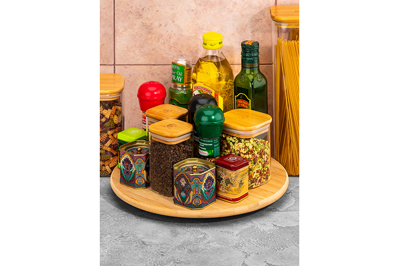 Подставка бамбуковая крутящаяся 30*30*1,2 см