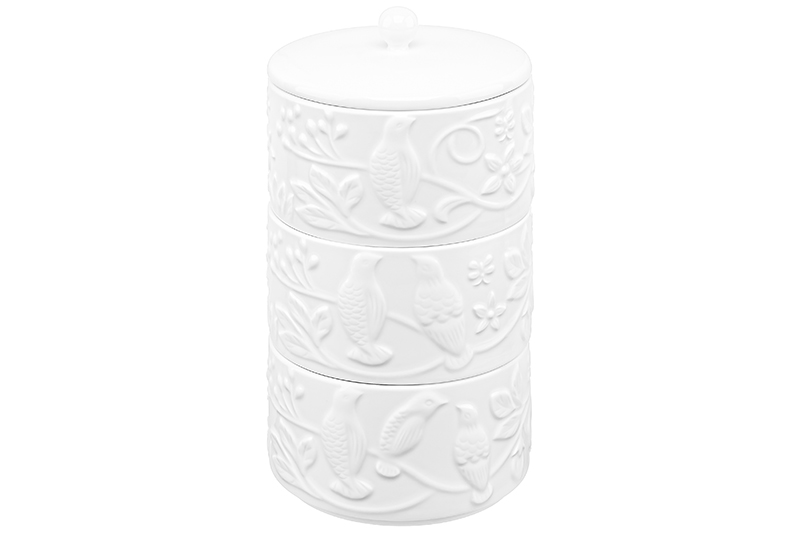 Банка д/хранения 3-х секционная 400 мл 11,5*11,5*20 см