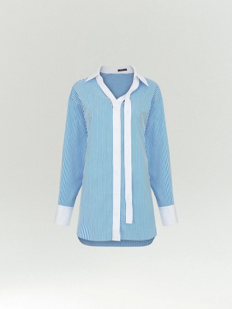 Рубашка из хлопка с планкой ,
97% хлопок, 3% эластан ,