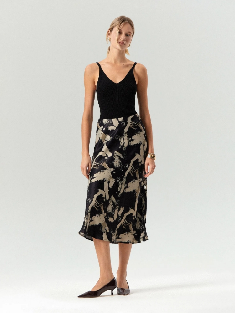 Юбка миди из 100% вискозы с принтом ,
100% вискоза ,