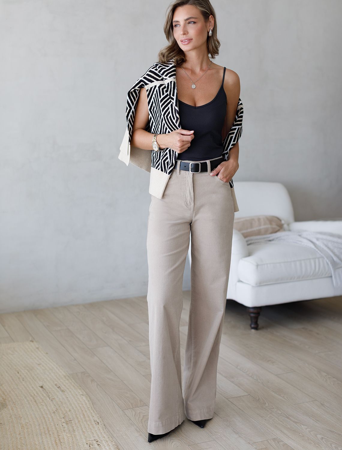 Топ из премиального хлопка с эластаном D43.225 черный