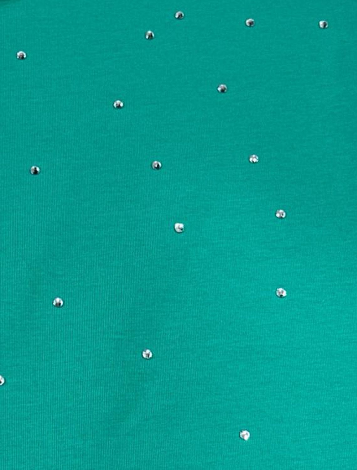 Футболка из премиального хлопка с принтом стразами D49.098 лазурный_стразы