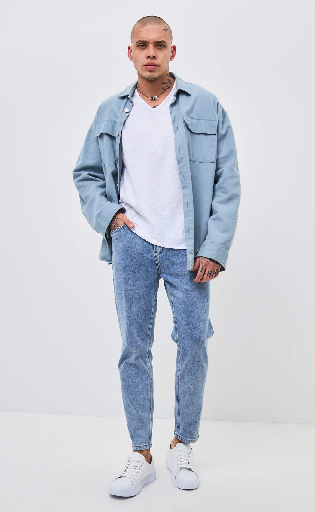 Джинсы F411-0175 l.blue