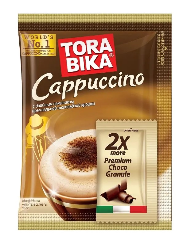 Кофейный напиток TORABIKA CAPPUCINO с шоколадной крошкой (лента 10 шт х 25 гр)