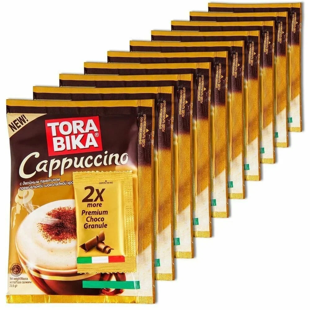 Кофейный напиток TORABIKA CAPPUCINO с шоколадной крошкой (лента 10 шт х 25 гр)