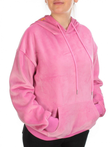7004-7 PINK Худи велюровое женское на флисе