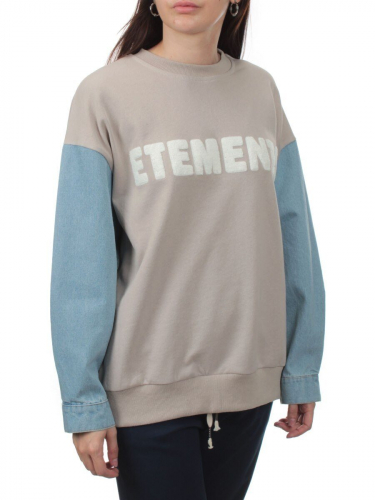 3266 GRAY/LT. BLUE Толстовка женская (95% хлопок, 5% спандекс)