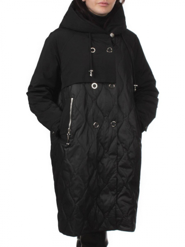 258 BLACK Пальто демисезонное женское (100 гр. холлофайбер)