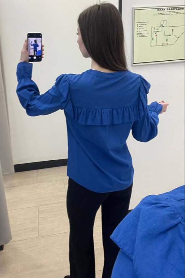 О-283 Блуза. Уцененный товар синий