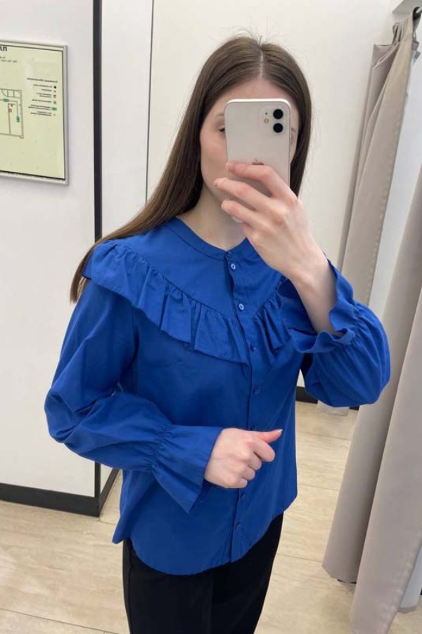 О-283 Блуза. Уцененный товар синий