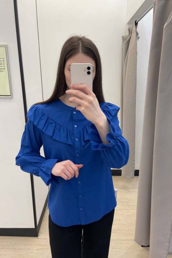 О-283 Блуза. Уцененный товар синий