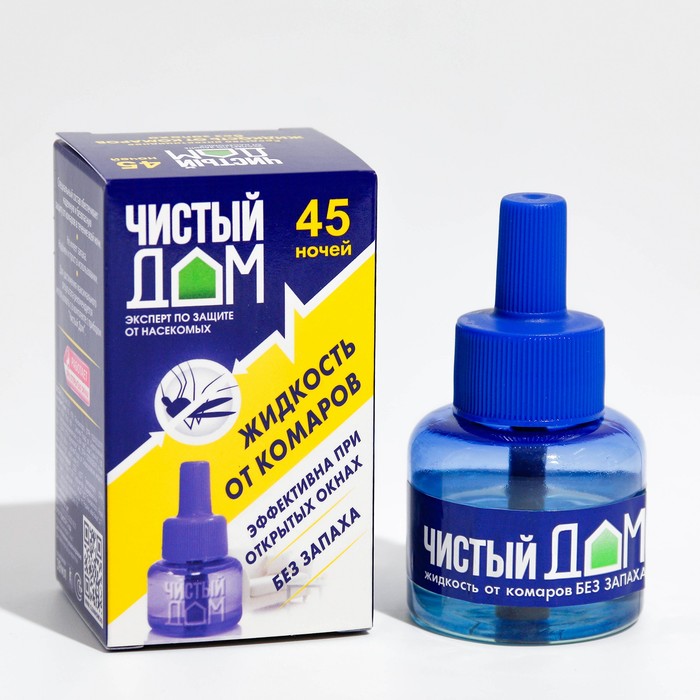 Дополнительный флакон-жидкость от комаров «Чистый дом», без запаха, 45 ночей