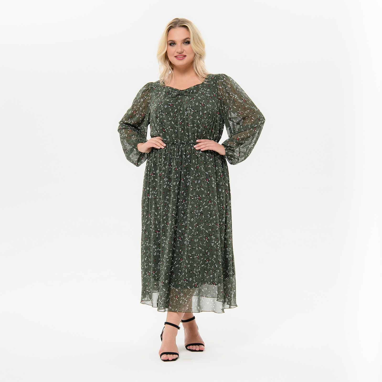 Романтичное платье из шифона, принт