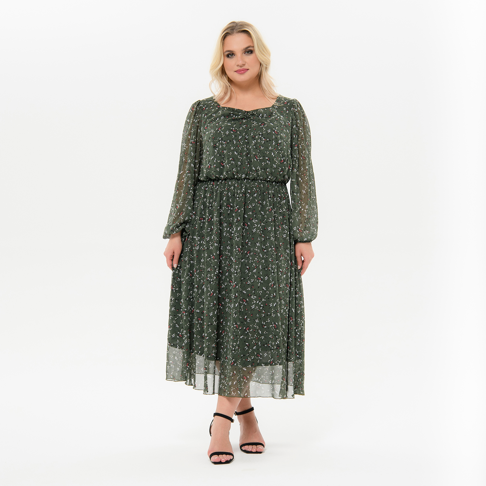 Романтичное платье из шифона, принт