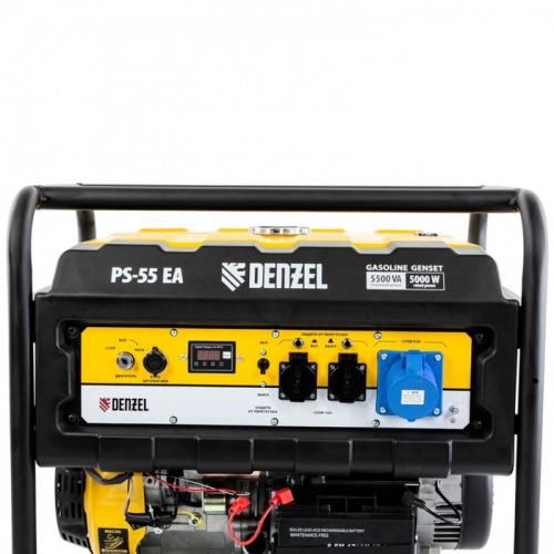 Генератор бензиновый Denzel PS 55 EA 946874, 4Т, 5500 Вт, 230 В, 25 л, коннектор автоматики