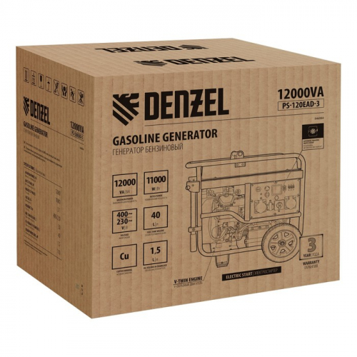 Генератор дизельный DENZEL PS-120EAd=3 946984, электростартер, 12 кВт, 230 В, 16 А, 40 л