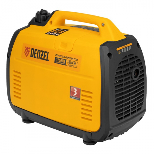 Генератор инверторный Denzel 94701, GT-1200iS, 1.2 кВт, 230 В, бак 2.4 л, ручной старт