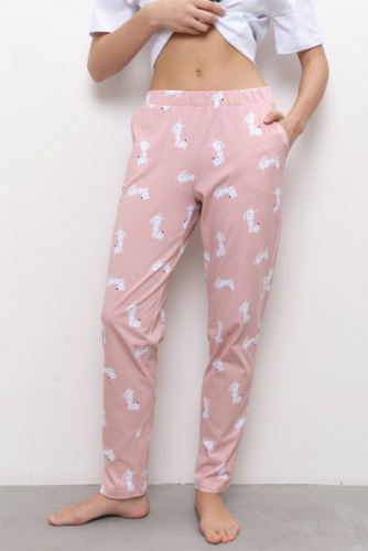 БРЮКИ ЖЕНСКИЕ арт. 5312W-50018.2H-041 Пудровый|170-