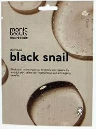 MONIC BEAUTY  Skin Code/0207 Тканевая маска для лица Черная улитка 25мл