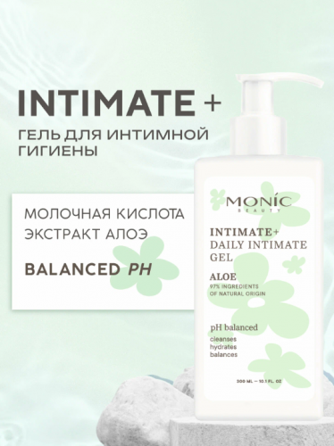 MONIC BEAUTY/6872/ INTIMATE+ Увлажняющий гель для интимной гигиены с Экстрактом Алоэ и Молочной кислотой 300мл