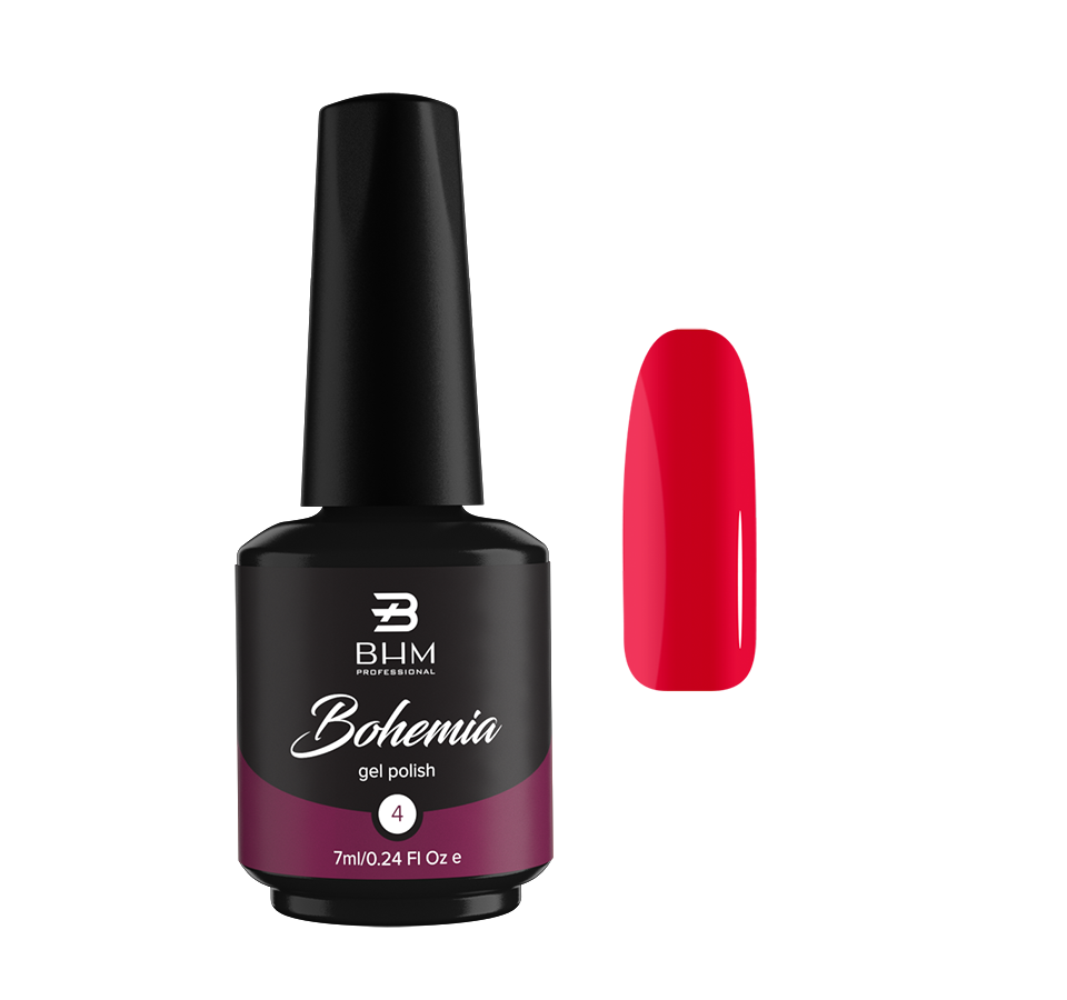 BHM Professional Гель-лак для ногтей / Raspberry sherbet 004, 7 мл