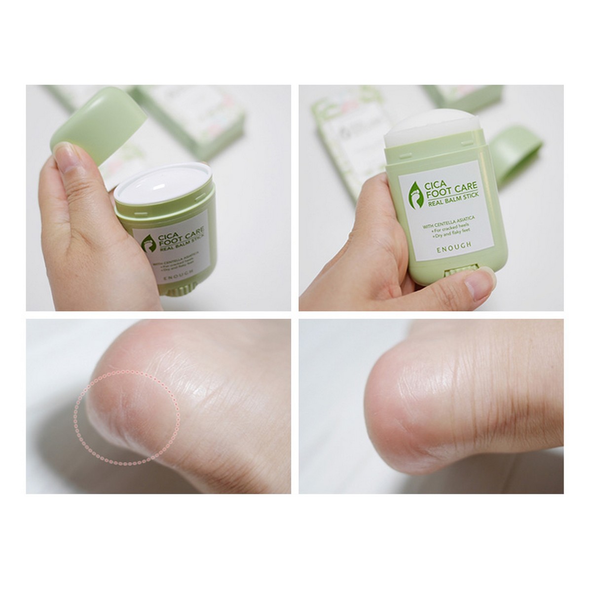 Enough Увлажняющий бальзам-стик для ног с экстрактом центеллы / Cica Foot Care Real Balm Stick, 20 г
