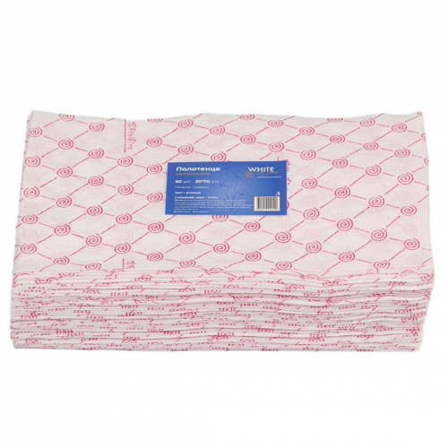 White line Полотенца одноразовые, 35 x 70 см, розовый, 50 шт.