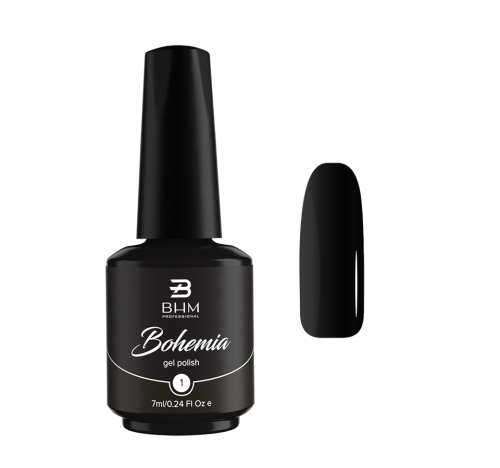 BHM Professional Гель-лак для ногтей / Extra black 001, 7 мл