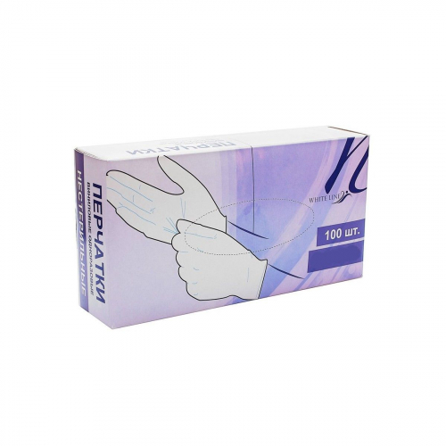 White line Перчатки виниловые неопудренные, М