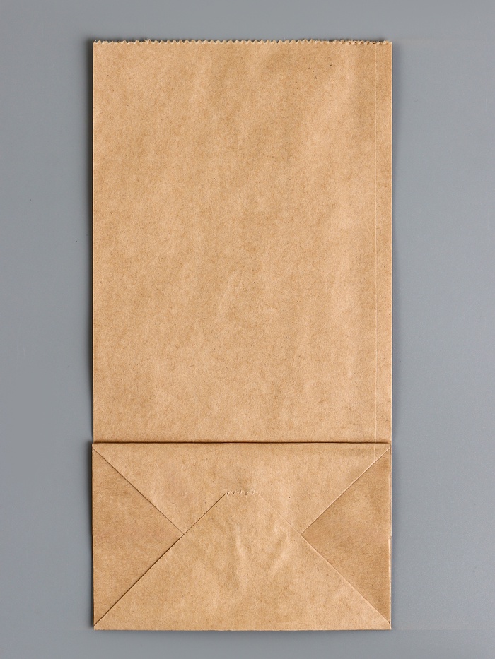 Пакет крафт бумажный, фасовочный, прямоугольное дно, 12×8×24 см, 50 г/м²