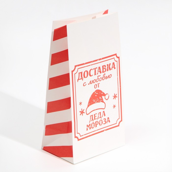Пакет без ручек «Доставка с любовью», 10 х 19.3 х 7 см