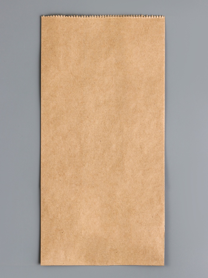 Пакет крафт бумажный, фасовочный, прямоугольное дно, 12×8×24 см, 50 г/м²