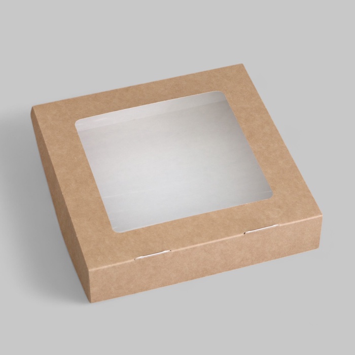 Коробка складная, крафт, 20 х 20 х 4 см, 1,5 л